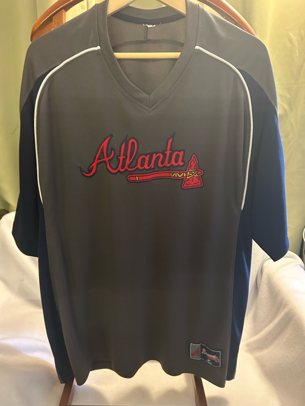 Majestic Gray Braves Jersey Patch with Navy & Red Accents